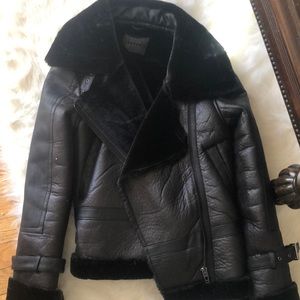 Blank Nyc faux shearling and faux leather jacket